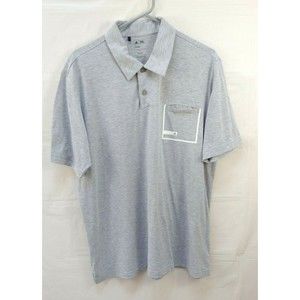 Adidas Golf Mens Polo Shirt Large Short Sleeve Gray Cotton Pocket Athletic